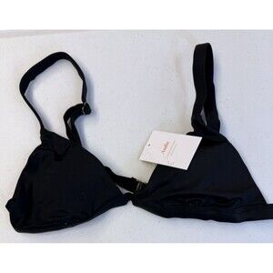 Andie Swim Caicos Bikini Top Medium Black New with tags straps